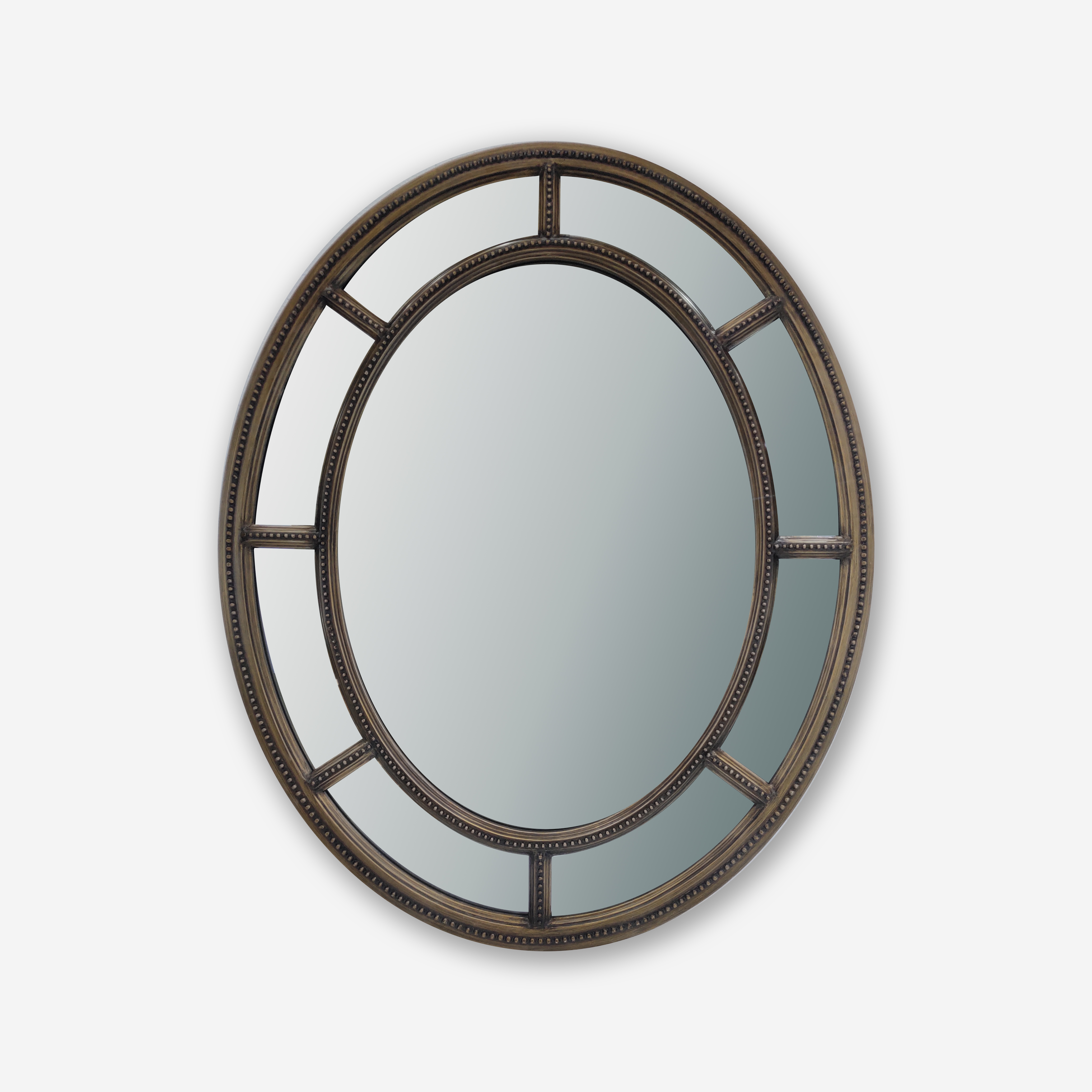 oval mirror wood frame